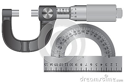 Tools for different measurements of physical quantities Vector Illustration